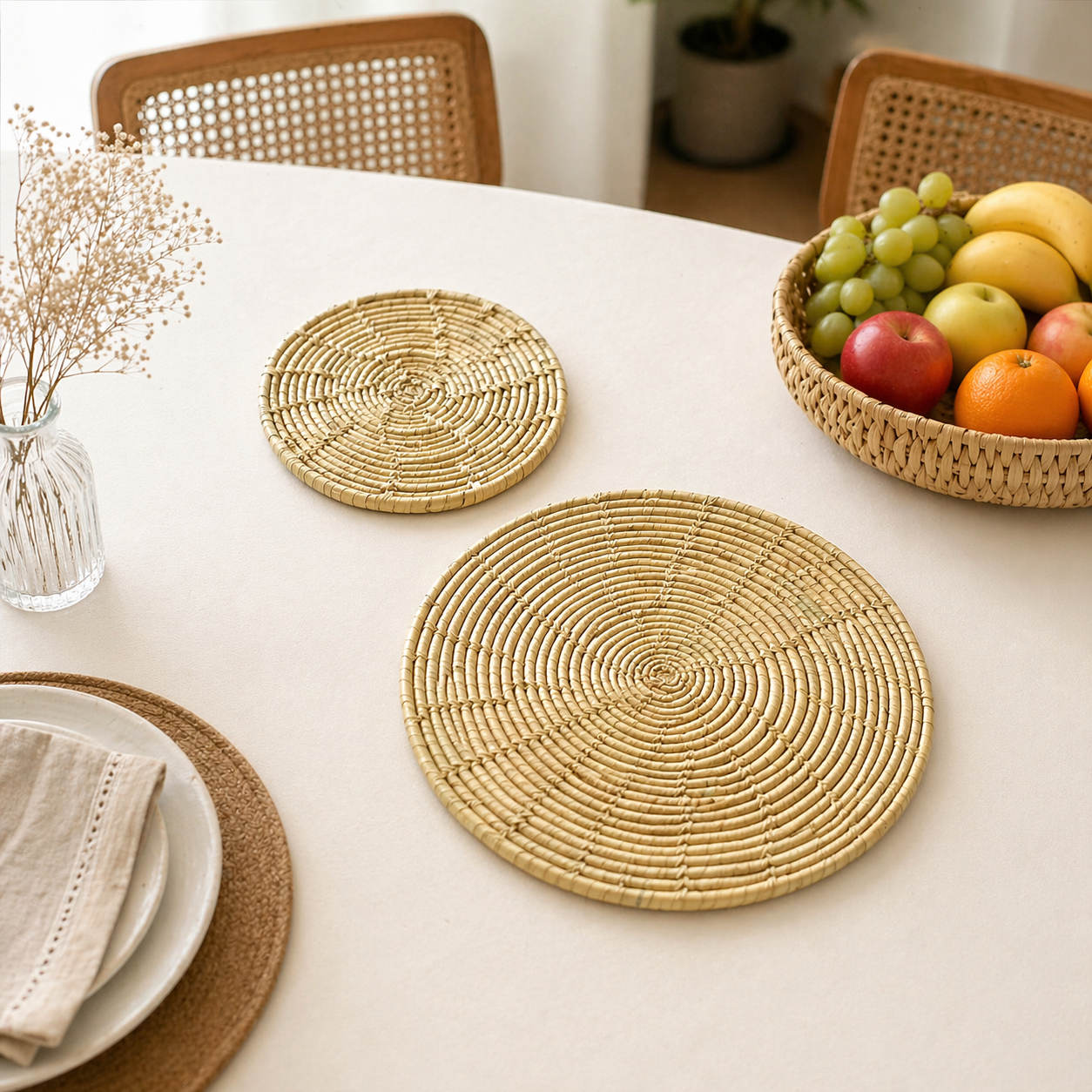 Handwoven Natural Table Mats Set